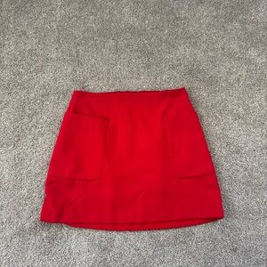 EXPRESS skirt red front pockets color size 8